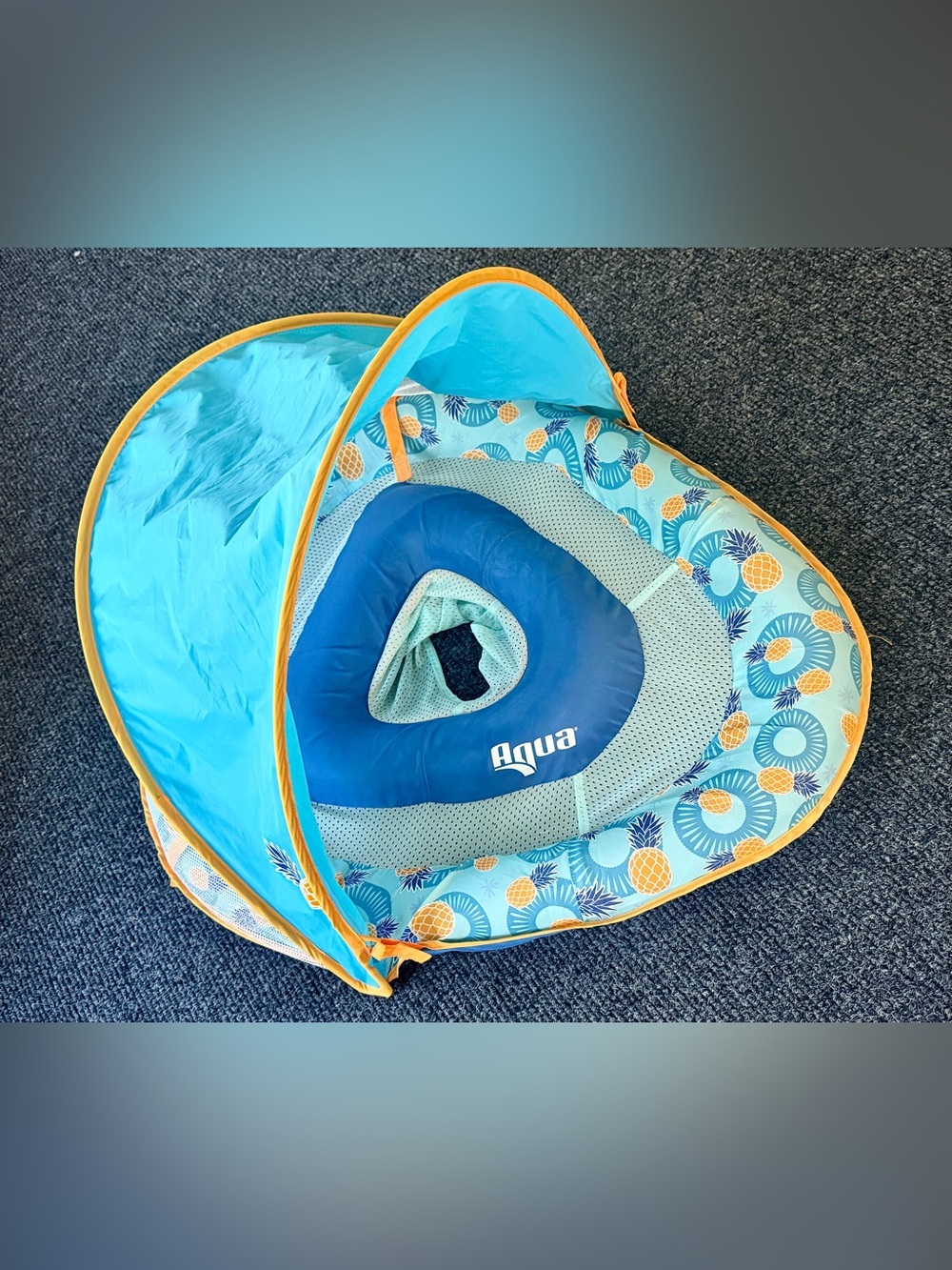 Aqua Leisure Adjustable Baby Seat Float - in Blue & Yellow ‘Pineapple’…